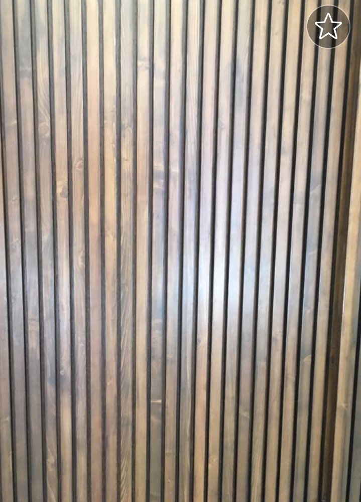 نمای چوب کاج روسی با رنگ گردویی مناسب رویه درب ورودی فلزی