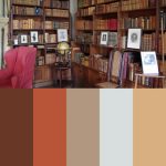 نمونه رنگ کتابخانه چوبی , پالت رنگ