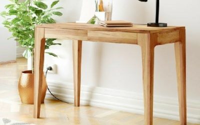 میز تحریر چوبی با تاپ کشو دار