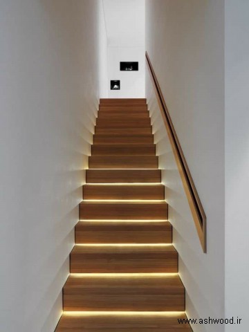 پله سبک معاصر , پله چوبی , مدل نرده پله , عکس پله 
