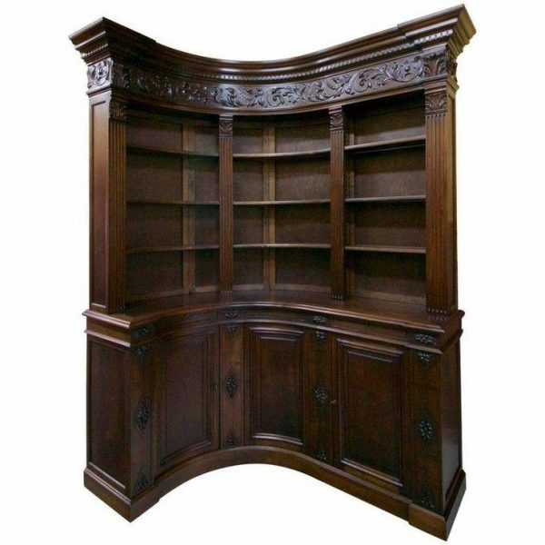 بوفه ویترین چوبی , قفسه و کمد چوبی ایستاده , کتابخانه لوکس تمام چوب