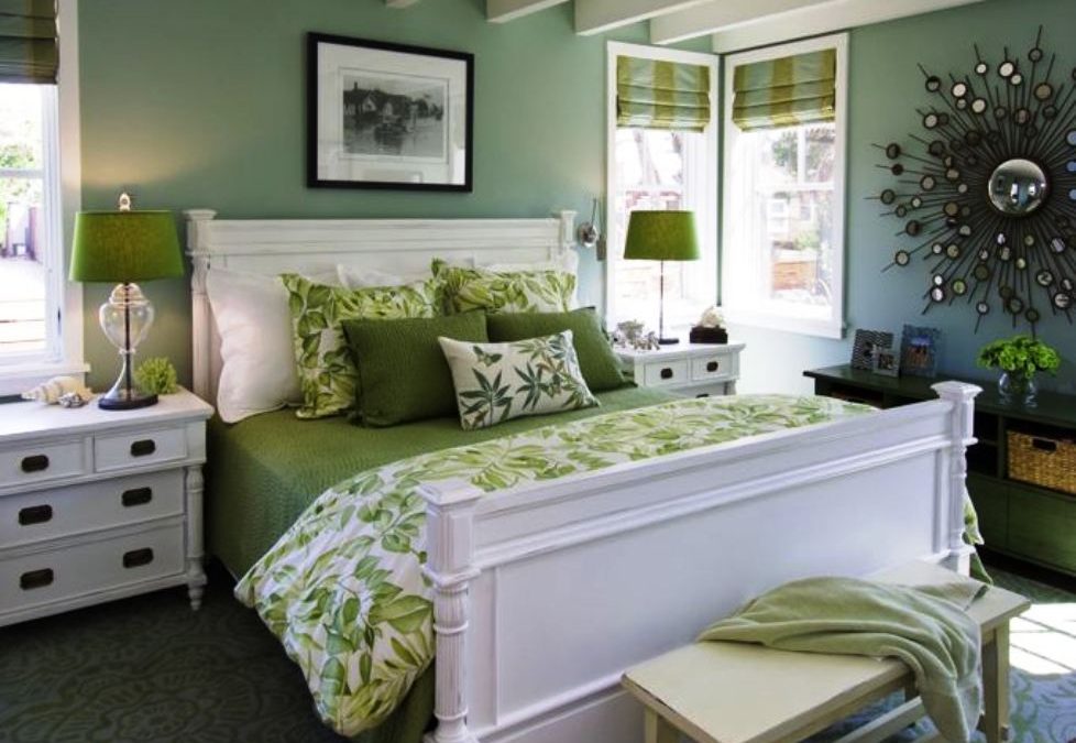 ایده های تزئینات اتاق خواب سبز با عکس کلاسیک ...