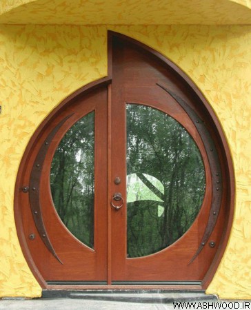 مدل درب چوبی قاب بیضی و دایره