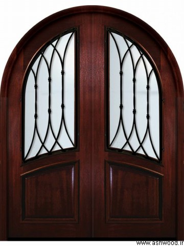 درب چوبی هلالی  , مدل درب چوبی , درب ورودی قوس دار , آرک ورودی و درب 