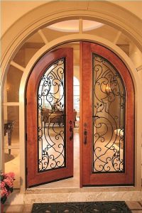 طراحی و ساخت درب های چوبی تلفیق چوب و فلز ,  فرفورژه مدرن و کلاسیک