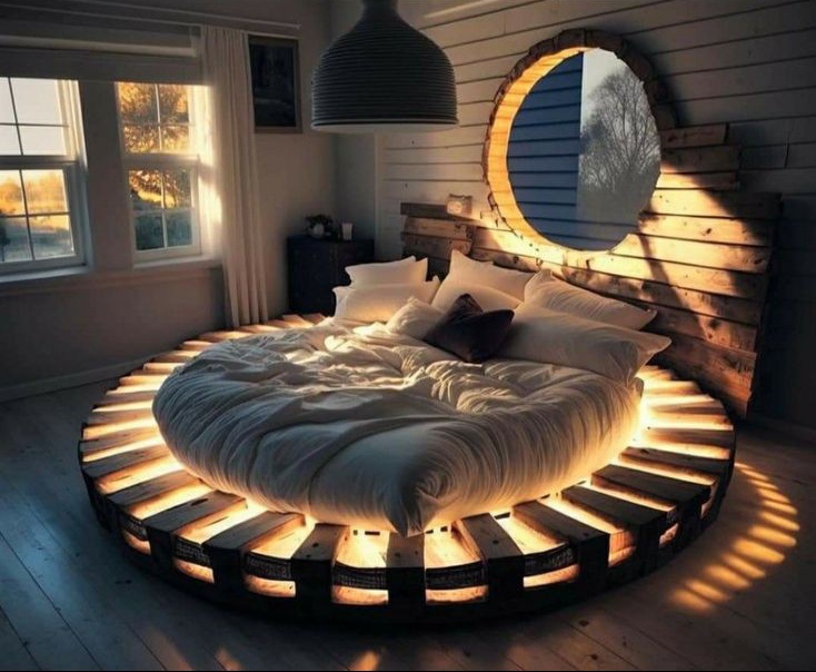 تخت خواب چوبی روستیک تمام چوب