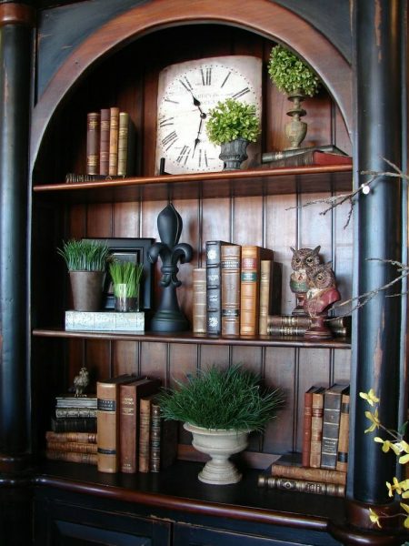 قفسه كتابخانه چوبی