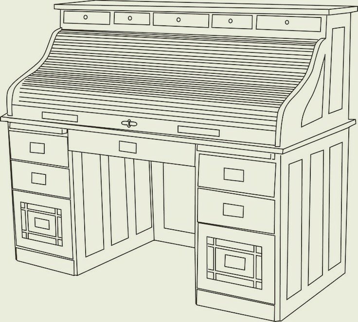 طراحی ساخت میز تحریر آنتیک و کلاسیک 