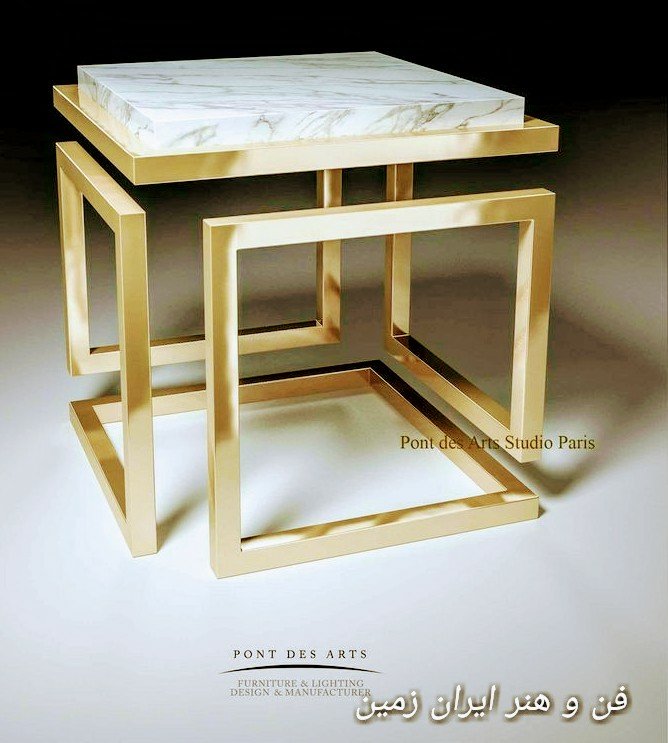 ایده میز اسلب، پایه استیل، چوب و فلز در دکوراسیون داخلی