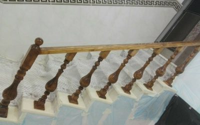 نرده چوبی پله خمره ای ( نرده چوبی سنتی )