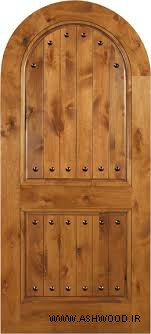 درب چوبی ساخته شده از چوب توس به سبک روستیک
