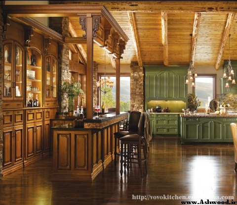 کابینت آشپزخانه کلاسیک چوب بلوط 