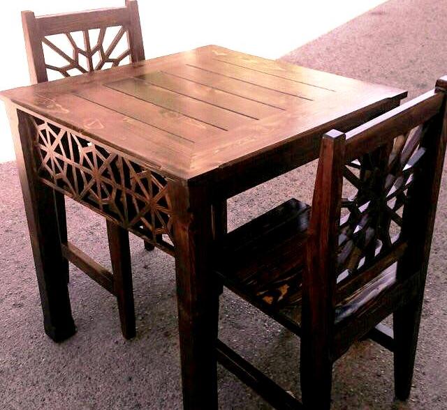 میز و صندلی ناهارخوری سنتی گره چینی و مشبک ایرانی