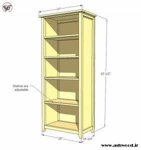 ساخت کتابخانه چوبی چوب کاج٬ ایده کتابخانه چوبی٬ کتابخانه چوبی٬ قفسه چوبی