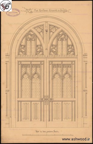 عکس درب چوبی کلاسیک , رسم درب چوبی و پنجره در پلان