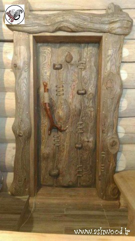 درب سبک روستیک ویلایی , درب چوبی سبک روستیک , درب چوبی سنتی 