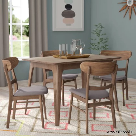 صندلی چوبی , میز ناهارخوری چوبی , میز ناهار خوری , میز چوب بلوط