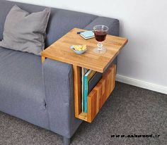 ایده میز چوبی کنار مبلی , میز برای دسته مبل 