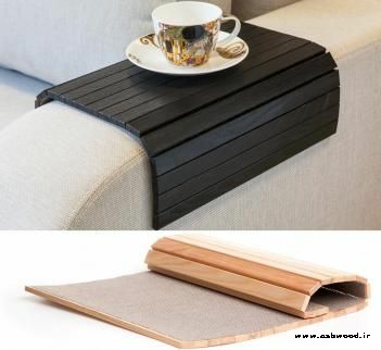 ایده میز چوبی کنار مبلی , میز برای دسته مبل 