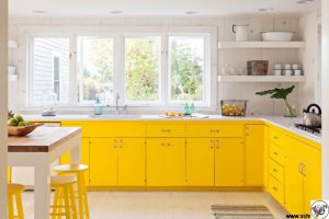 دکوراسیون آشپزخانه زرد رنگ