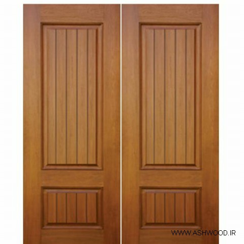 درب چوبی ساخته شده بوسیله طرح لمبه v  شکل , لمبه چوبی در ساخت درب های تمام چوب 