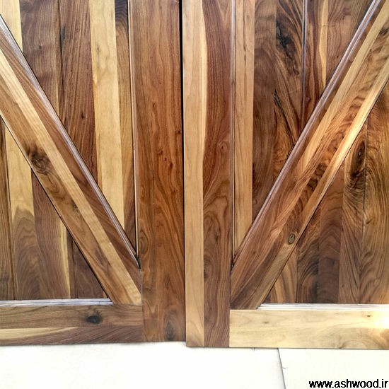 ایده درب چوبی ساخته شده از چوب گردو