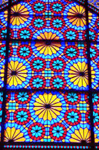 ویترای بر روی شیشه در نقش گره و هنر سنتی ایران 