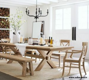 میز و صندلی آشپزخانه , دکوراسیون سبک روستیک