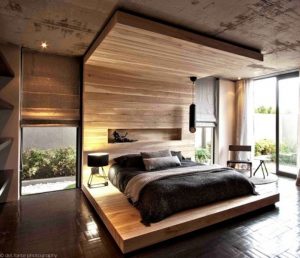 طراحی داخلی با دیوارهای چوبی