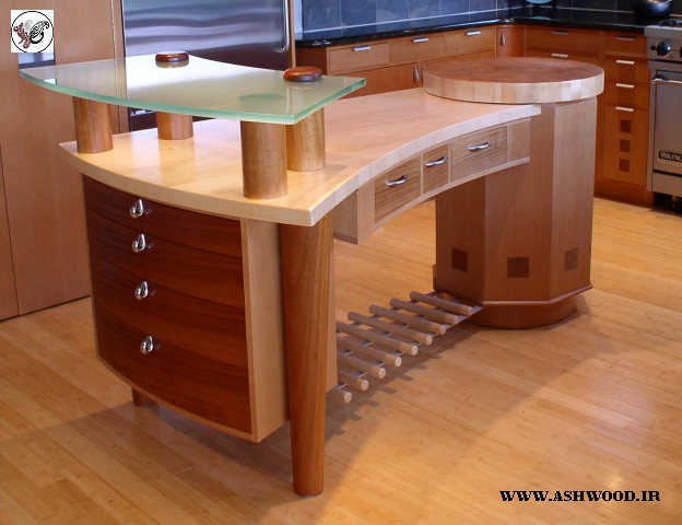 دکوراسیون داخلی با چوب طبیعی میز آشپزخانه , میز آشپزخانه کوچک
