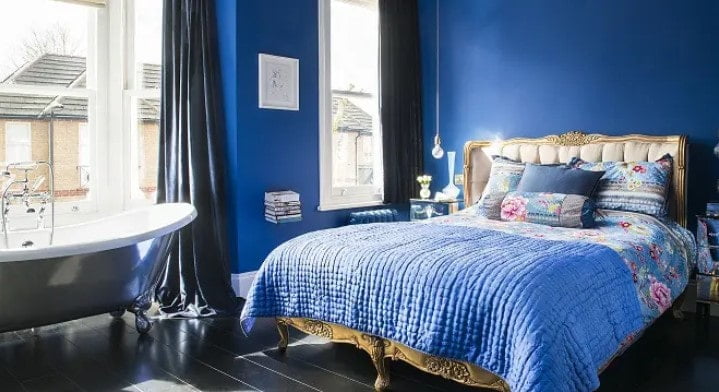 اتاق خواب آبی برای زوج ها