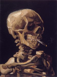 اسکلت با سیگار روشن، ۱۸۸۵