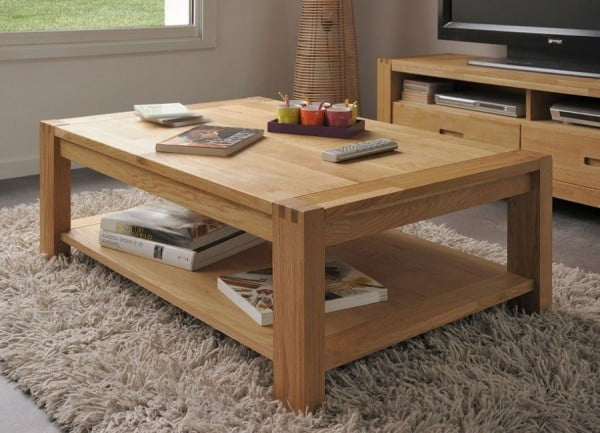 میز جلو مبلی چوبی اتاق نشیمن با طرح های جدید