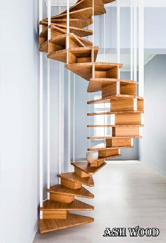 ایده راه پله چوبی فضای کوچک 