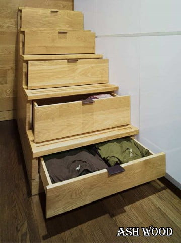 ایده راه پله چوبی فضای کوچک 