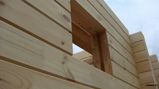 ساخت دیوار تمام چوب کلبه چوبی 