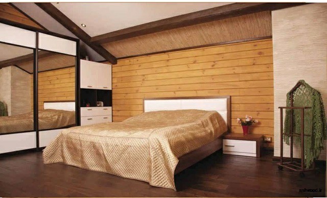 دیوارکوب چوبی ، دیوار پشت تخت خواب 