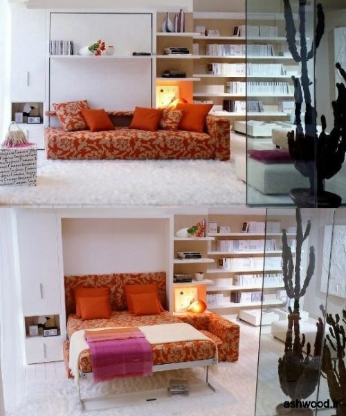 ایده های جالب برای صرفه جوبی در فضای اتاق خواب ، انواع تخت خواب چوبی و دکوراسیون اتاق خواب 