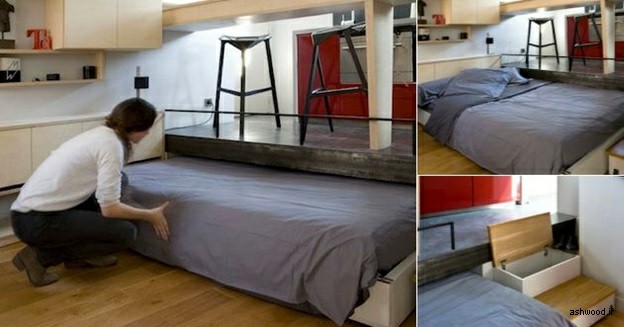 تخت خواب چوبی کوچک