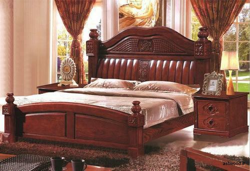 تخت خواب لوکس چوبی منبت کاری شده , سرویس خواب چوبی سلطنتی, تخت خواب سلطنتی جدید