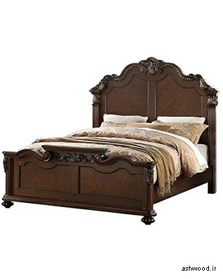 تخت خواب لوکس چوبی منبت کاری شده , سرویس خواب چوبی سلطنتی, تخت خواب سلطنتی جدید
