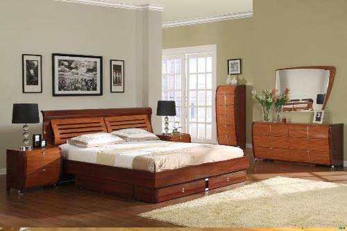 تخت خواب دو نفره چوبی 