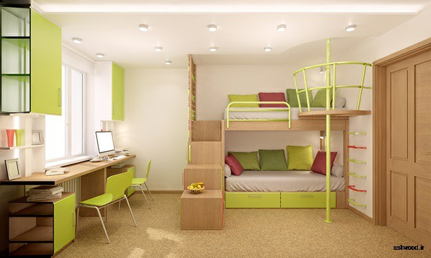 ایده های جالب تخت خواب دو طبقه چوبی