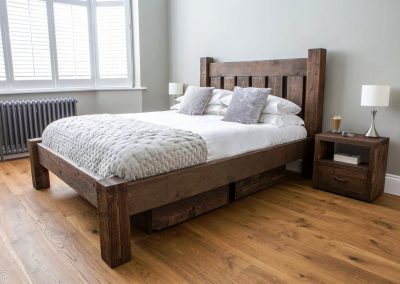 تخت خواب روستیک تمام چوب