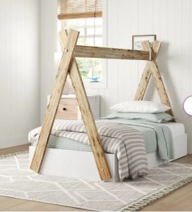 تخت کلبه چوبی , تخت مدل کلبه نوجوان , تخت خواب کلبه ای