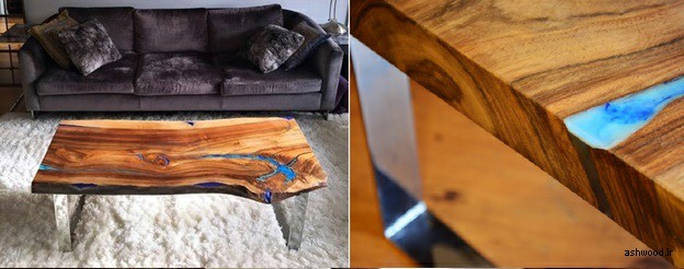 میز جلو مبلی اسلب چوب طبیعی