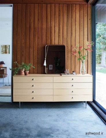 عکس دراور , میز و کنسول چوبی در دکوراسیون چوبی منزل