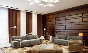 طراحی داخلی با دیوارهای چوبی