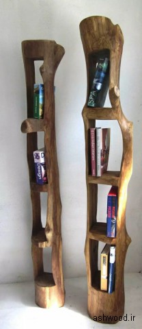 قفسه چوبی برای کتاب و لوازم تزئینی 
