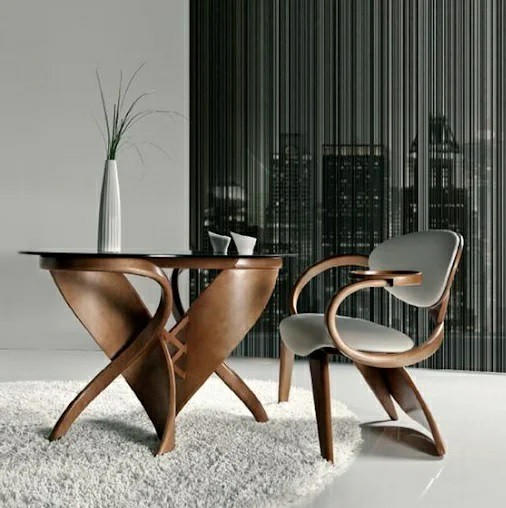 صندلی و مبلمان سبک مدرن چوبی